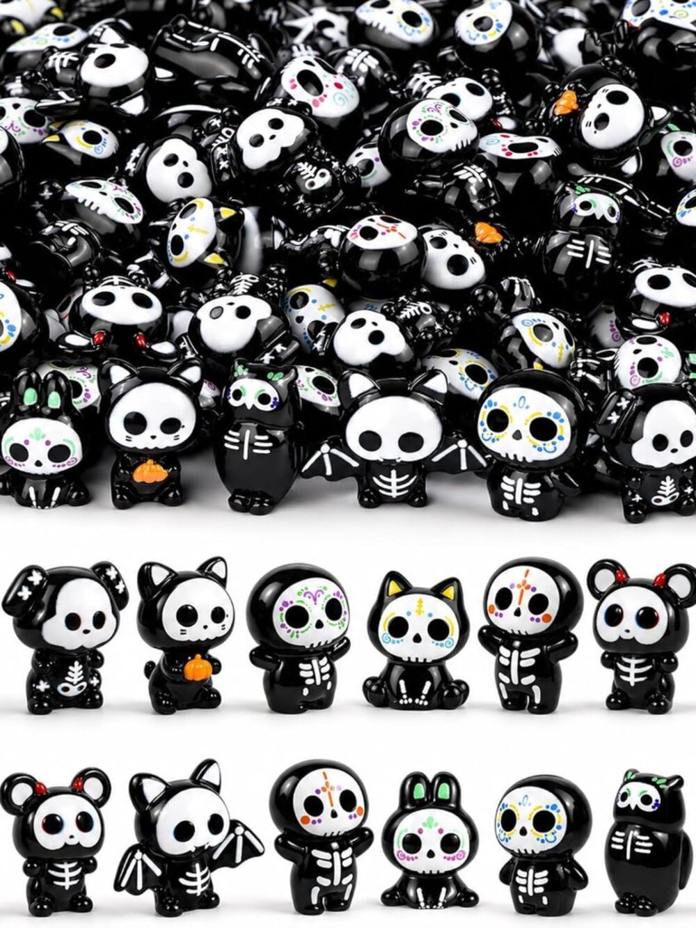 120pcs Halloween Mini Figurines Miniature Resin Toys Crafts